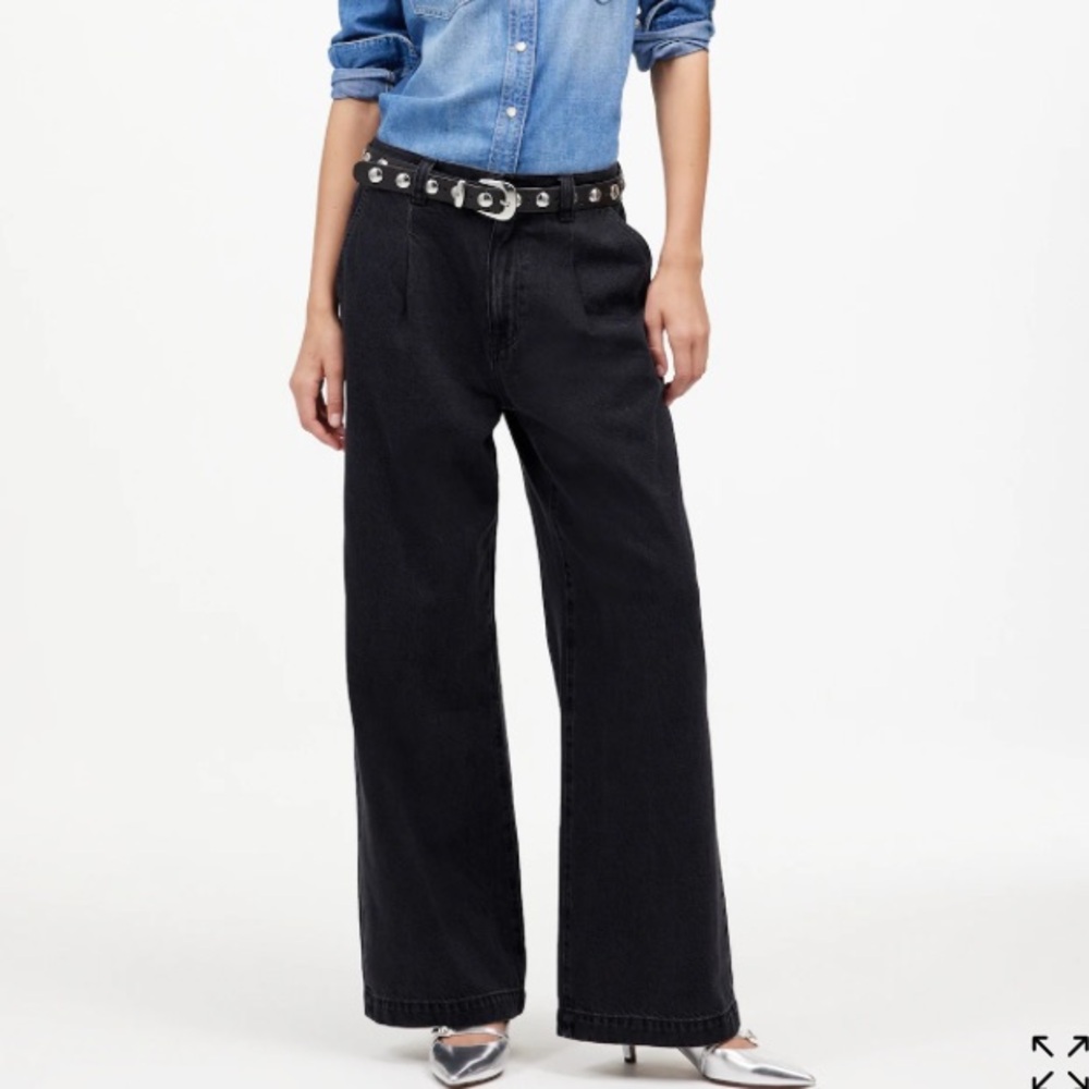 Madewell Black Wide-Leg Flare Jeans